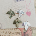Vintage Metal Three Leaf Cluster Pendant in Multiple Finish Options for Jewelry Making view 3