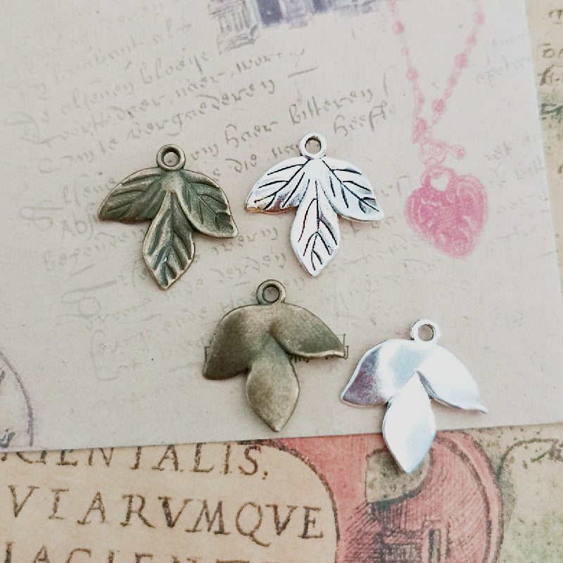 20x19mm Alloy Three Leaf Charm Pendant for DIY Jewelry
