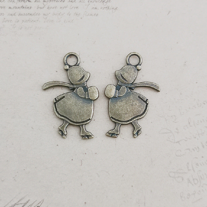 30mm Four Seasons Girl Alloy Charm Pendant
