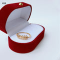Gold-Tone Clear CZ Leaf Motif Open Adjustable Ring view 3