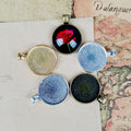 Round Cabochon Pendant Settings in Four Metal Finishes view 1