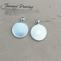 Round Cabochon Pendant Settings in Four Metal Finishes view 6