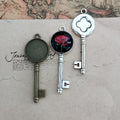 Key-Shaped Round Cabochon Setting In Two Finishes For Jewelry Making view 4