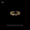 Gold Tone Clear Stone Twisted Infinity Adjustable Open Ring view 6