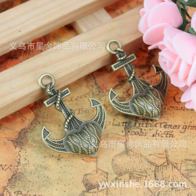 Vintage 39x29mm 3D Anchor Alloy Charm Pendant