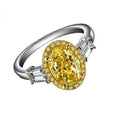 Two Tone Oval Halo Ring with Champagne Center Stone view 4