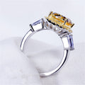 Two Tone Oval Halo Ring with Champagne Center Stone view 3