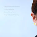 Gold Bird Nest Pearl Asymmetric Stud Earrings Pair view 3
