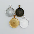 Round Cabochon Pendant Settings in Four Metal Finishes view 5
