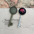 Key-Shaped Round Cabochon Setting In Two Finishes For Jewelry Making view 2