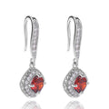 Round Halo Long Hook Earrings In Nine Stone And Metal Variants view 12