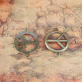Round Peace Sign Two-Hole Metal Bracelet Connectors view 2