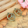 Round Peace Sign Two-Hole Metal Bracelet Connectors view 3