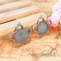 Floral Round Cabochon Setting With Scalloped Petal Frame For Jewelry Making view 3