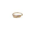 Gold-Tone Clear CZ Leaf Motif Open Adjustable Ring view 5