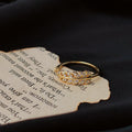 Gold-Tone Clear CZ Leaf Motif Open Adjustable Ring view 4
