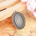 25x18mm Oval Alloy Pendant Tray Setting