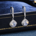 Round Halo Long Hook Earrings In Nine Stone And Metal Variants view 4