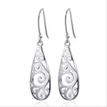 Open Filigree Teardrop Earrings in Silver Tone Jewelry Accessory view 4