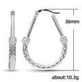 Silver Tone Hammered Teardrop Large Hoop Earrings Pair view 4