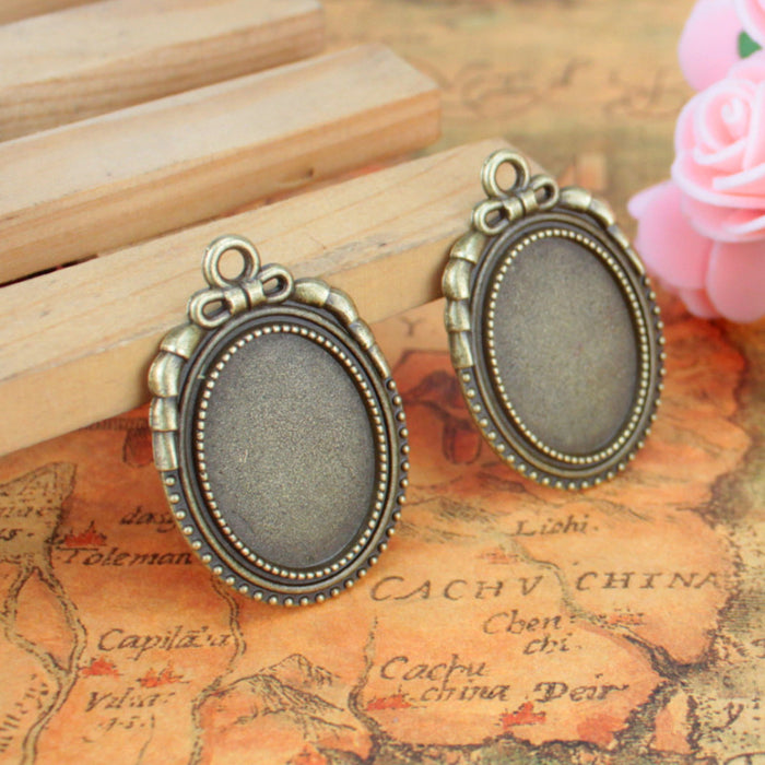 25x18mm Vintage Bow Pendant Bezel Setting