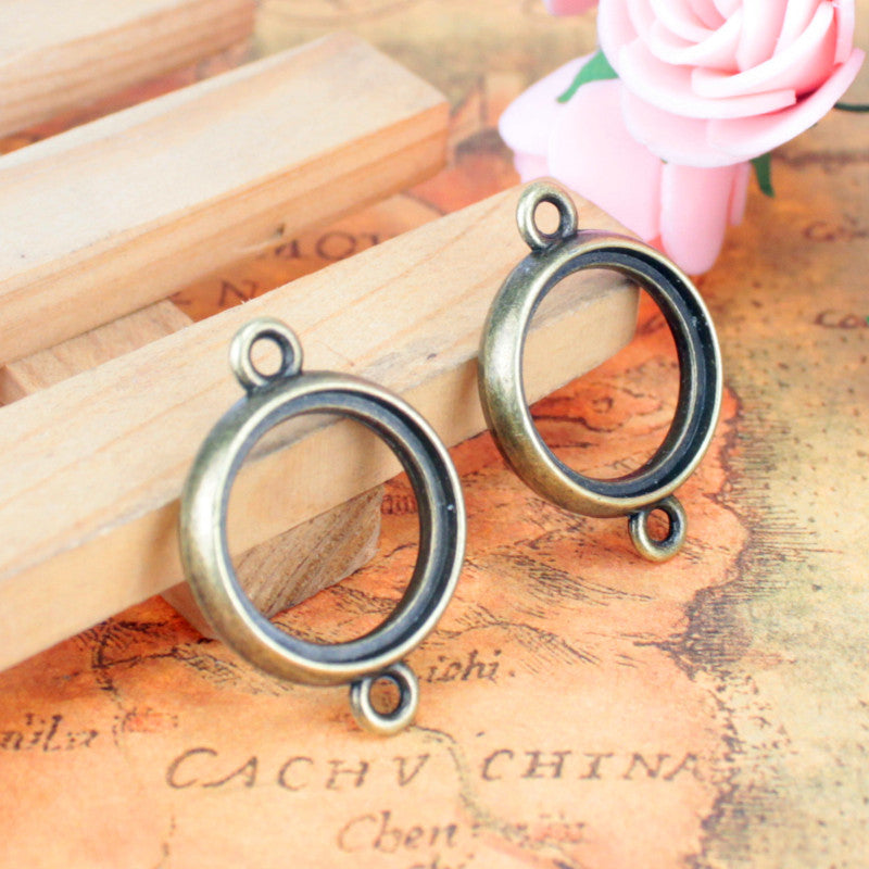 18mm Vintage Double-Sided Round Bezel Pendant Setting