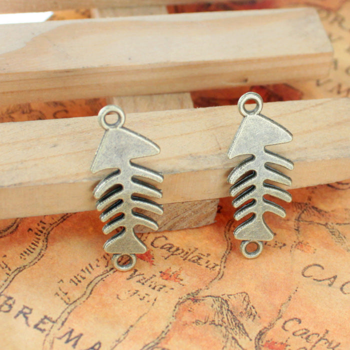 31x12mm Vintage Fish Bone Alloy Charm Pendant