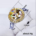Two Tone Oval Halo Ring with Champagne Center Stone view 5