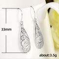 Open Filigree Teardrop Earrings in Silver Tone Jewelry Accessory view 5