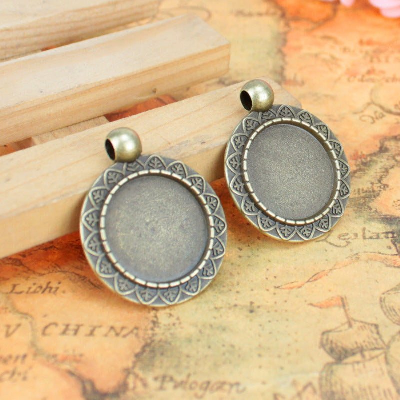 18mm Vintage Alloy Lace Bezel Setting Pendant Tray