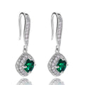 Round Halo Long Hook Earrings In Nine Stone And Metal Variants view 8