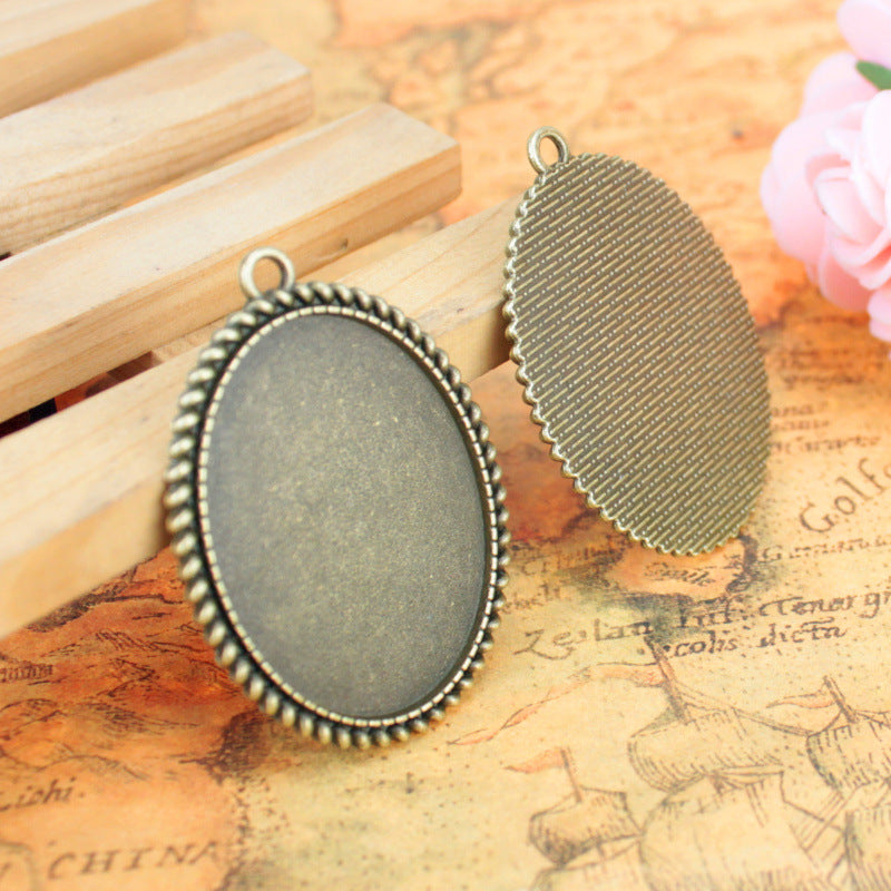 30x40mm Twisted Edge Pendant Tray Bezel