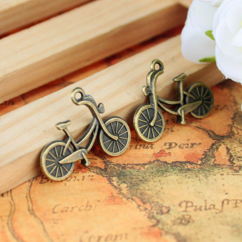 26x20mm Vintage Double-Sided Bicycle Alloy Charm Pendant