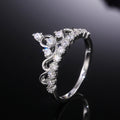 Crystal Tiara Band Ring in Silver Tone Jewelry Accessory view 1