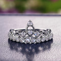 Crystal Tiara Band Ring in Silver Tone Jewelry Accessory view 3