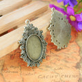 Rose Border Oval Pendant Tray Jewelry Making Component view 3