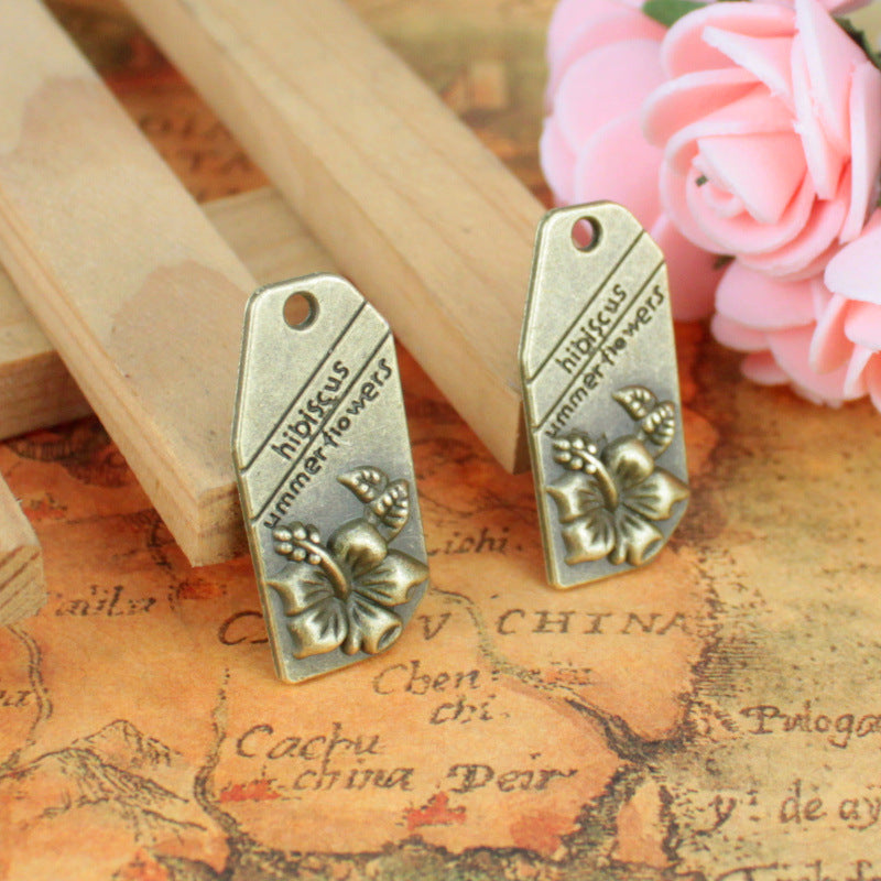 30x14mm Vintage Rectangle Alloy Charm Pendant