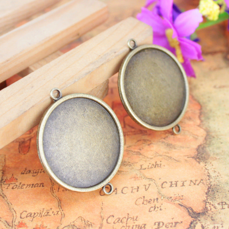 30mm Round Bezel Setting Pendant Tray with Double Bail