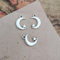 Crescent Moon and Star Metal Charm in 3 Decorative Finishes view 6
