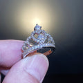 Silver Crown Heart Clear Pave Ring Alloy Sizes 6-10 view 4