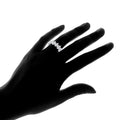 Silver Full Eternity CZ Flower Band Ring Sizes 6-10 view 3