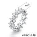 Silver Full Eternity CZ Flower Band Ring Sizes 6-10 view 4