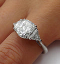 Clear Square Stone Solitaire Ring in Silver Tone Jewelry Accessory view 2