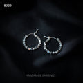 Beaded Round Hoop Earrings In Gold And Silver Tone For Women view 6