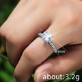 Clear Marquise Stone Split Band Ring in Silver Tone view 3