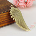 Large Feathered Wing Metal Pendant Charm For Jewelry Making view 2