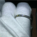 Slim Double-Row Clear Stone Eternity Band In Silver Tone view 4