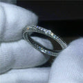Slim Double-Row Clear Stone Eternity Band In Silver Tone view 2