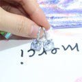 Clear Square Drop Earrings in Silver Tone Jewelry Accessory view 4