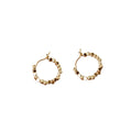 Beaded Round Hoop Earrings In Gold And Silver Tone For Women view 5